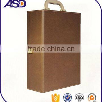 UV Coating Printing Handling High Standard pu 2bottles Wine Gift Packaging /wine Boxes photo-2