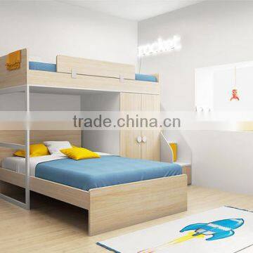 2016 hot selling good looking kids bunk bed with storage design