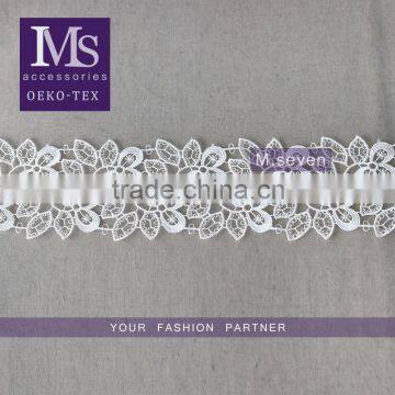 hot selling simplify design lace in 6cm 100% polyester embroidery lace white color battenburg lace trim