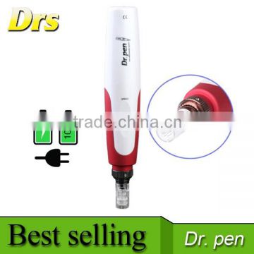 2015 New Rechargeable Electric Auto Derma Micro Needle Stamp 0.25mm-2.0mm Adjustable with12 Needle Cartridge