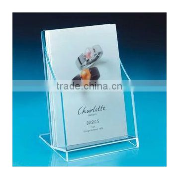 one pocket free standing transparent acrylic book rack