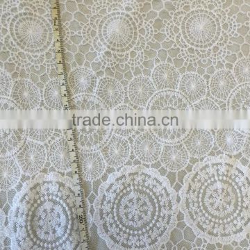 stock! cotton embroidery lace with poly mesh base fabrics 130cm width