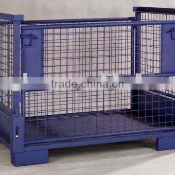 stackable folding metal crate