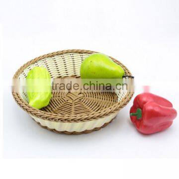 Set of 5 Design Eco-friendly Plastic Wicker Woven Fruit Bread Basket Mini Baskets Wholesale photo-3