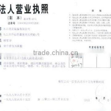 2012 the copy of  legal person business license