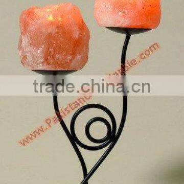 MODERN DESIGN WROUGHT IRON SALT CANDLE HOLDER & TEALIGHTS photo-3