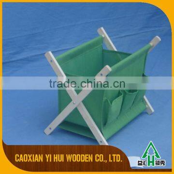 News Stand Foldable Wood Fabric Magazine Rack