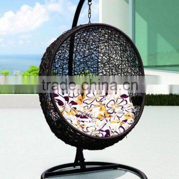 Wicker aluminum hanging egg chair baby egg swing chair