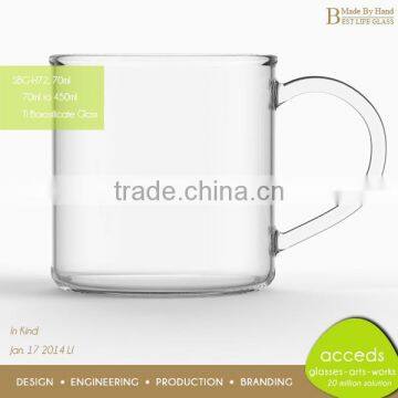 Hand Blown Personalized Single Wall Fancy Borosilicate Glass Tea Mug photo-2