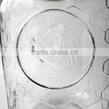 8L Big Square Checkered Glass Wine Dispenser Jar With Spigot and Lid photo-2