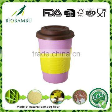 Diswasher safe Non-toxic Hot design bamboo fiber cup mug without handle