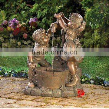 bronze fountain with children