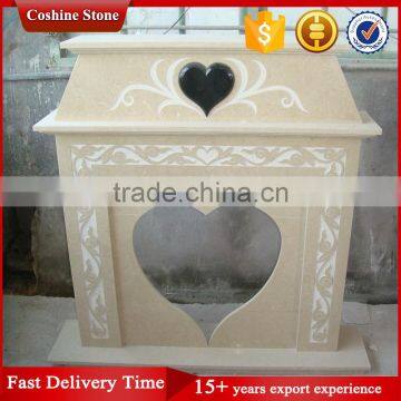 Cheap Carved Natural Stone Marble Fireplace Hearth