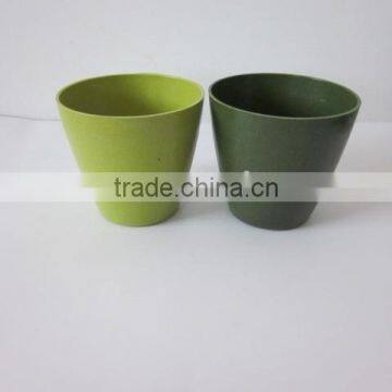 Family beautiful plastic flower pot/ garden pot bamboo fiber flowerpot