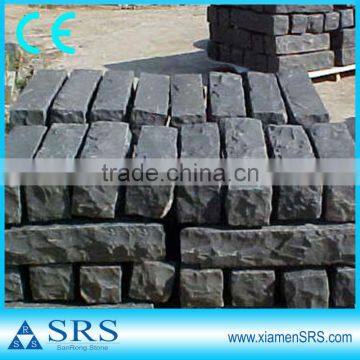 Natural split black basalt palisade