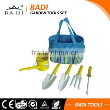 5pcs kids garden tools set with protable bag include blow can/shovel/garden fork /garden weeder