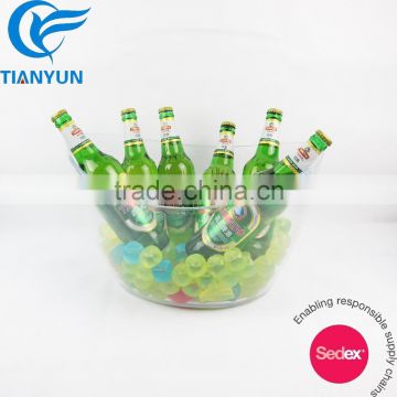 Clear beer party bucket 6 bottles with logo