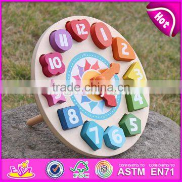 2017 New Design Children Educational Numbers Toy Wooden Clock Puzzle W14K005 photo-6