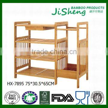 Hot sales 4-Tier Shoe Rack Bamboo Entryway Organizer