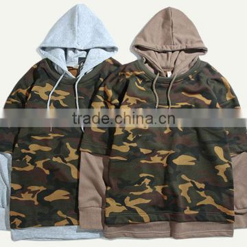 Custom Wholesale Camo Cotton Pullover Hoodies For Men