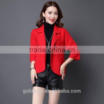 Fashion Ladies Short Coat Design Winter Woolen Knitted Coat photo-4