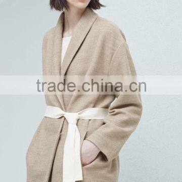 High Quality Ladies Side Pocket Long Sleeve Cheap Warm Cotton Coat photo-2