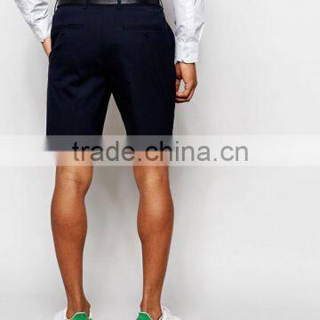 High Quality Latest Custom Slip Pockets Men's Navy Slim Fit 100% Cotton Smooth Woven Fabric Anti Wrinkle Zip Fly Casual Shorts photo-2