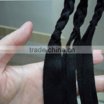 The Latest Italy Designer Hot Lady Men Black Braided Velvet Scarf photo-3