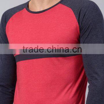 Men Red Navy Blue T-Shirt Custom Color Round Neck Long Raglan Sleeves Bodybuilding Tee 60% Cotton 40% Polyester Material photo-6
