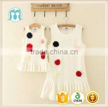 2017 latest wholesales price pattern white children frocks design monther and kids dress