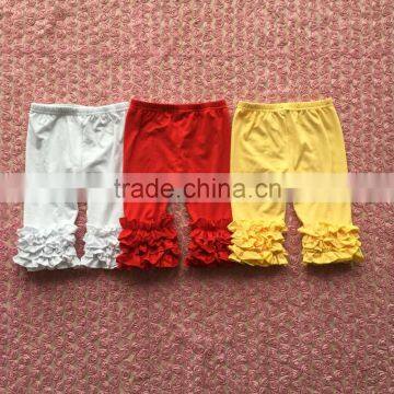 persnickety girls boutique cotton capri fashion style multicolor baby girls triple icing ruffles cropped trousers