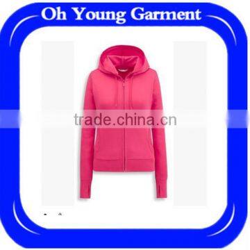 Factory direct sale fitted hoodies women with zipper