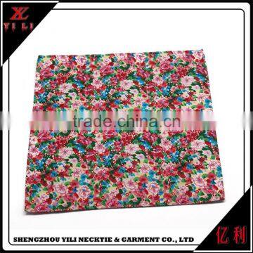 Gift woven cotton printed mini flower christmas handkerchiefs