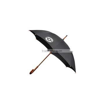 48" EcoSmart Stick Automatic Umbrella - canopy made from 51% recycled material, full wood handle and comes with your logo