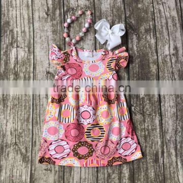 Summer baby girls outfits children Doughnut cotton dress girls lace ruffle boutique dress cute dress matching accessories