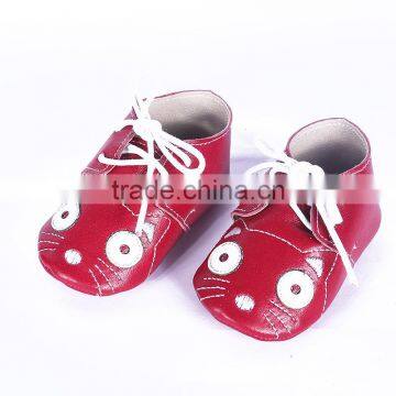 Cute Cat Design Leather Baby Moccasin photo-2