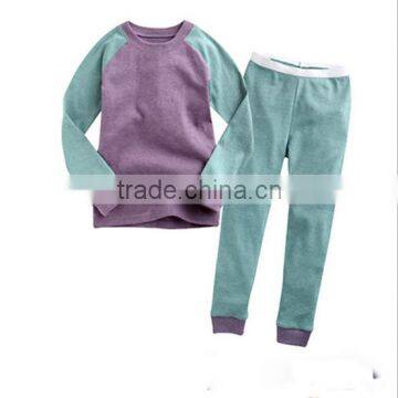 long sleeve solid color single jersey pajamas