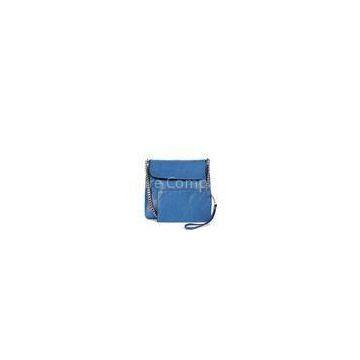 Small Italian Womens Leather Handbag Blue With Single Strap