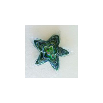 Hot Selling Wholesale Handcraft Blue Patterned Starfish Glass Figurines,Home Decoration