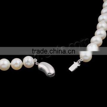 Gets.com 2015 Sterling Silver Long White Pearl Necklace