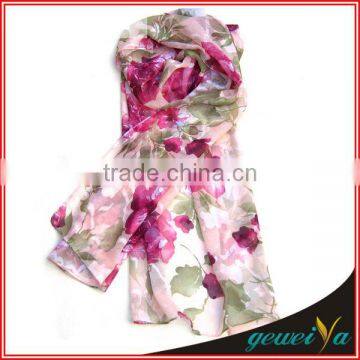 Chiffon Flower Digital Printing Hijab Fashion Arabic Scarf