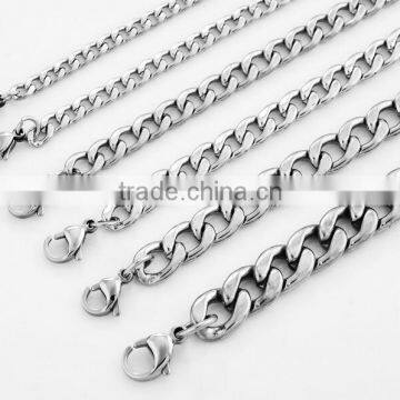 Stainless Steel Curb Link Necklace Chain Popular Men Heavy Steel Chain Necklace photo-2