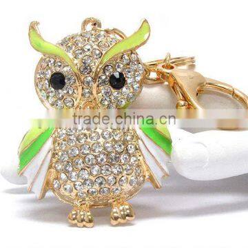 crystal cute gold owl key chain made in China