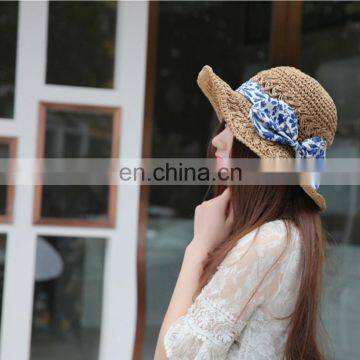 Fashion Trendsetter Bowknot Straw Hat Short Eaves Excursion Sunshade Cap