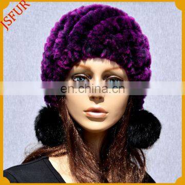 Winter Pom Pom Genuine Rabbit Fur Hat Wholesale From China photo-3