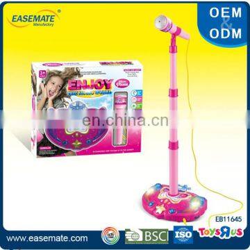 2015 plastic electric microphone toy with music and light for kids