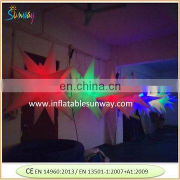 RGB inflatable lighted star, LED stars, lighted tusk for advertising