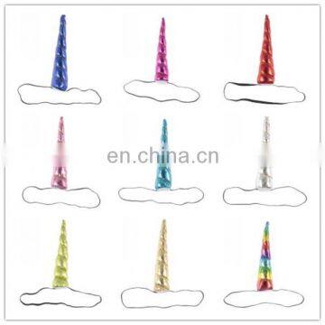 Unicorn party Spiral headband Glitter Unicorn horn headband Elastic rainbow Unicorn Hairband