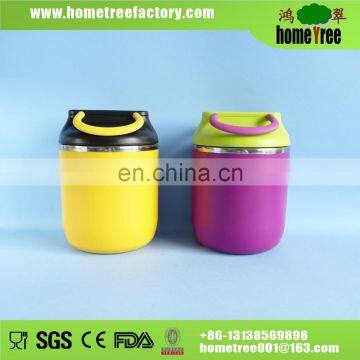 Thermal 304 Stainless Steel Lunch Box Bento Box With Silicone Handle