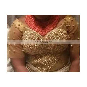 Hand Made Indian French Lace With beaded and stone 2015-2016 Fashion blouse D.No.108